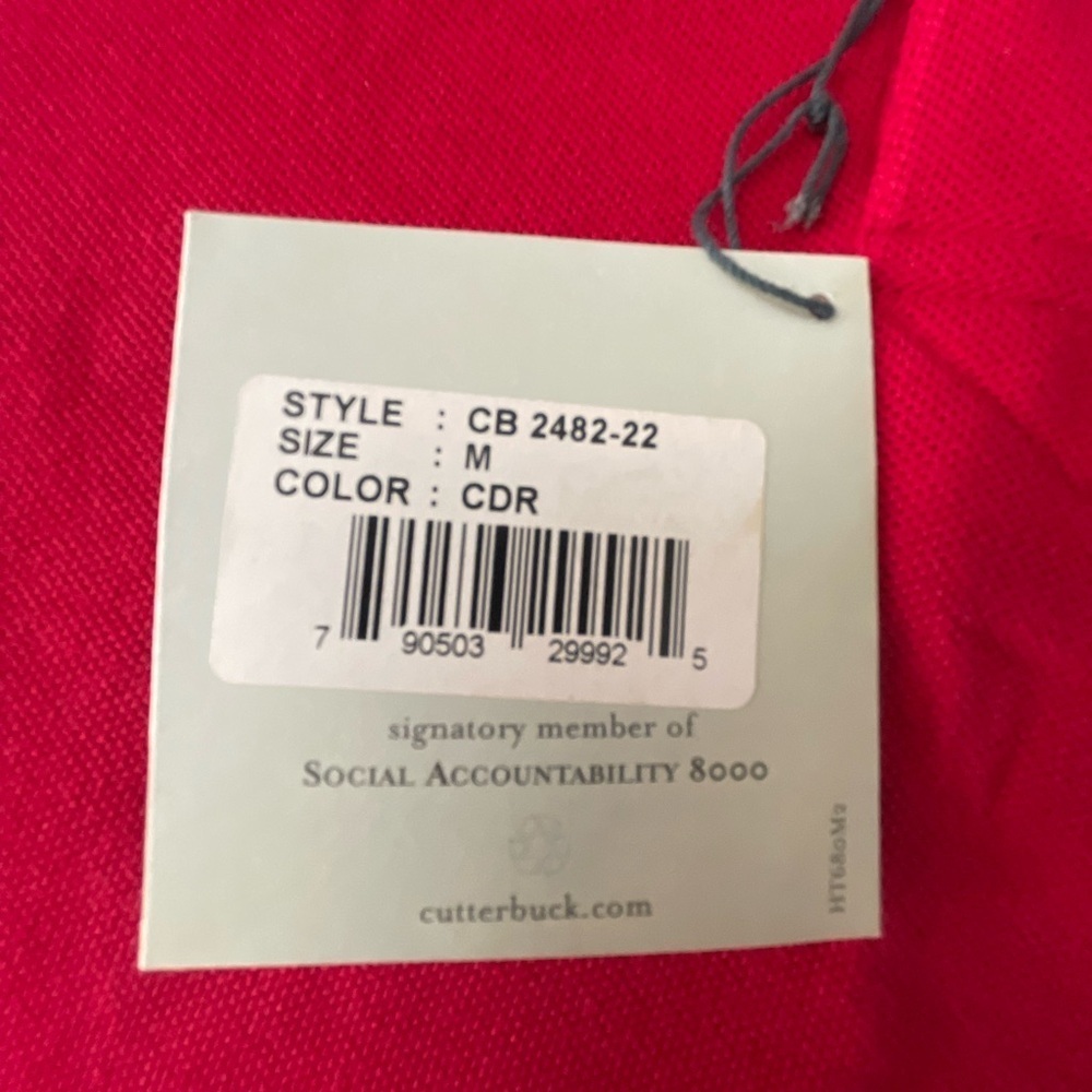 Cutter & Buck Vibrant Red Polo Shirt 100% Cotton - Picture 9 of 13